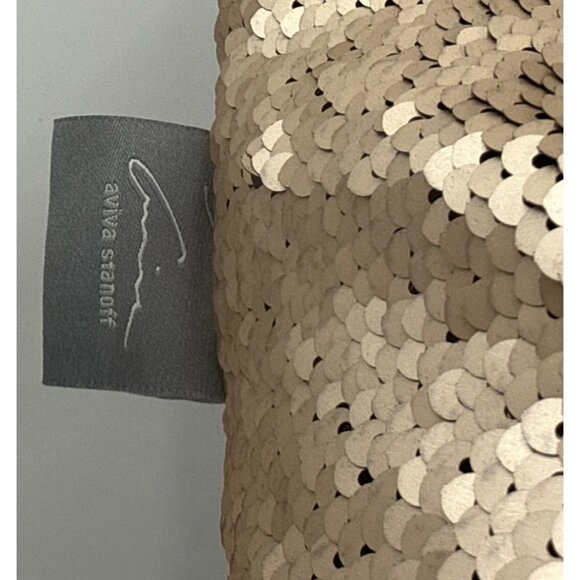 Aviva Stanoff Bronze & Black Sequin Reversible Accent Luxury Down Filled Pillow - Picture 2 of 6
